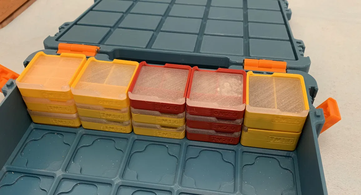 Khay Gridfinity 1x1x2 và 1x1x3 có nắp đậy, chia ngăn đa dạng - Image 9