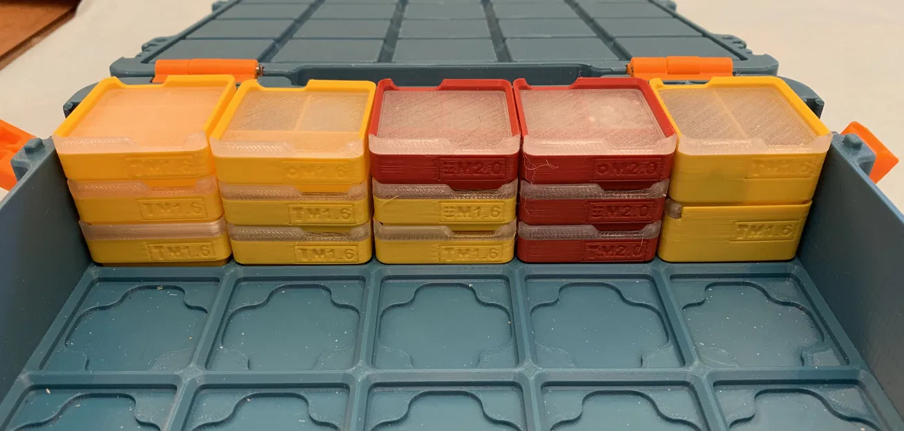 Khay Gridfinity 1x1x2 và 1x1x3 có nắp đậy, chia ngăn đa dạng - Image 10