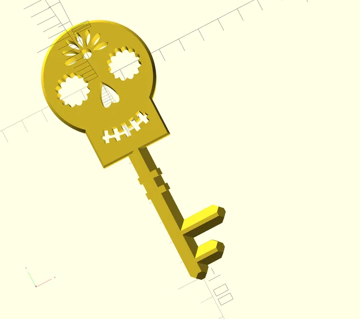 Mô hình chìa khóa xương đầu lâu Dia de los Muertos in 3D - Image 2