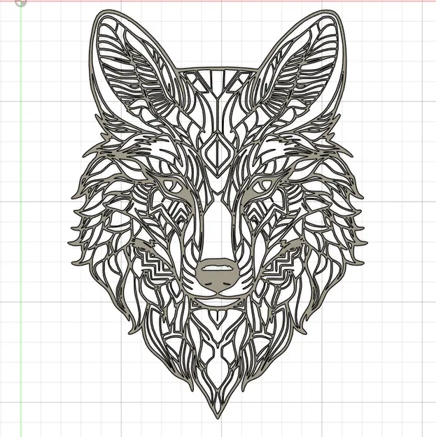 Mô hình trang trí treo tường đầu sói phong cách Mandala nghệ thuật - Image 2