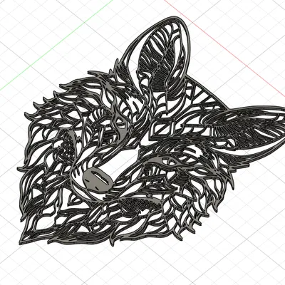 Mô hình trang trí treo tường đầu sói phong cách Mandala nghệ thuật