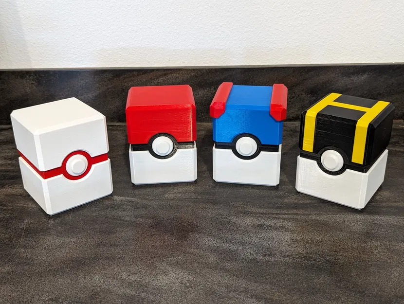 Hộp đựng thẻ bài Pokeball có bản lề và khóa gài - Image 1