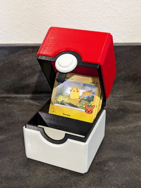 Hộp đựng thẻ bài Pokeball có bản lề và khóa gài - Image 2