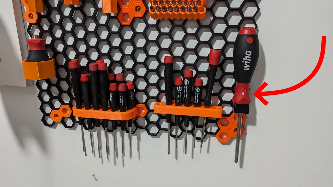 Giá treo tuốc nơ vít Wiha PH2x100 cho Honeycomb Storage Wall - Image 3