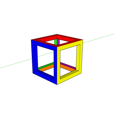 Mô hình 3D khối rỗng Hollow Cube trang trí đẹp mắt