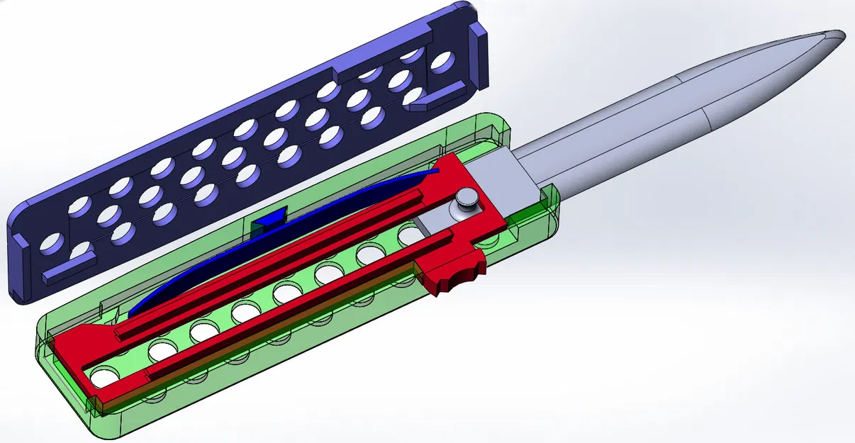 Mô hình dao xếp tự động (OTF Knife) - Dự án in 3D giải trí độc đáo - Image 2