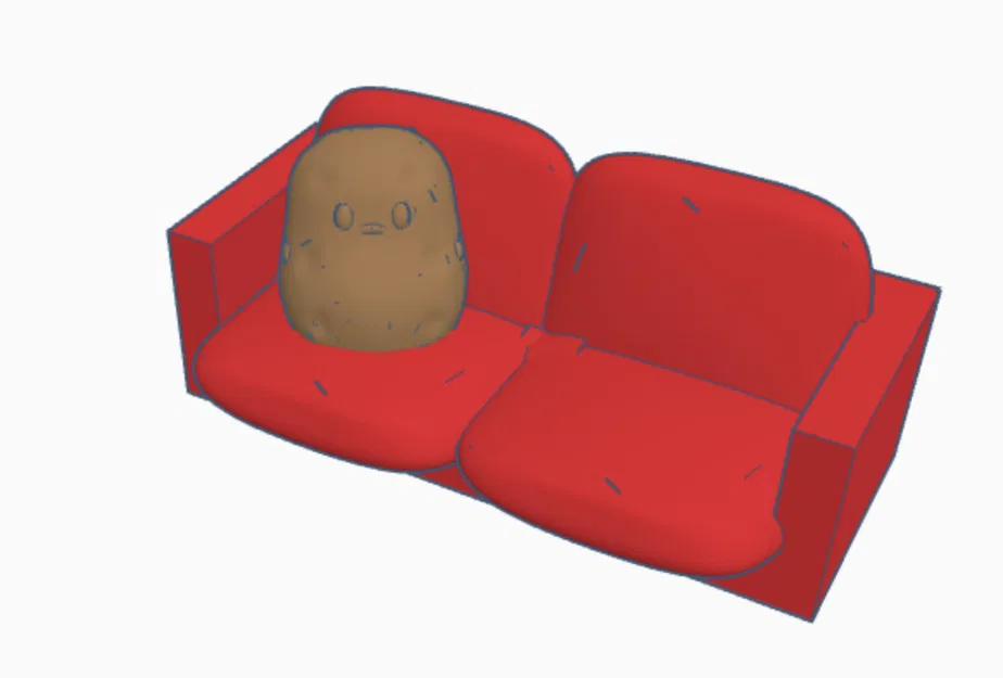 Mô hình 3D Couch Potato trang trí bàn làm việc cực đáng yêu - Image 1