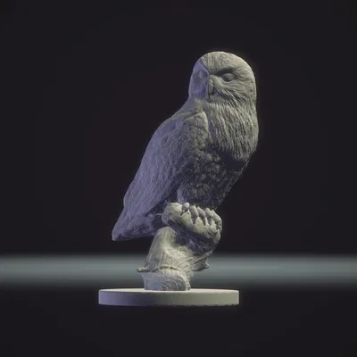 Mô hình Cú Tuyết 3D tinh xảo (Snow Owl Standing) trang trí nội thất