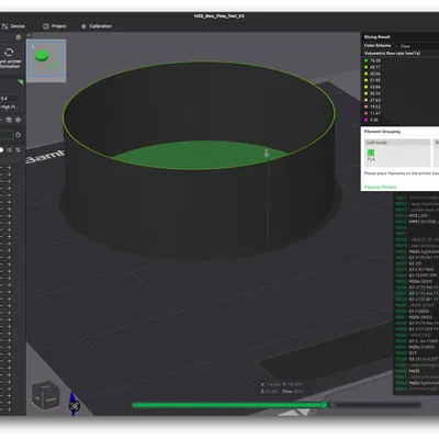 Max Flow Test cho Bambu Lab H2D/H2S – 15-65 mm^3 – V2.1