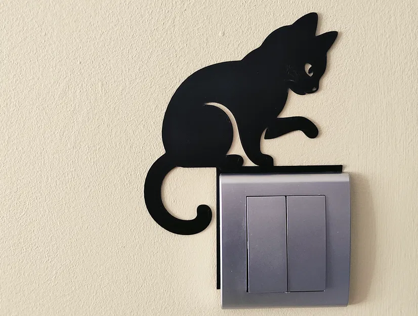 Mô hình trang trí công tắc/ổ cắm hình chú mèo - Mẫu 3D in 2 - Image 1