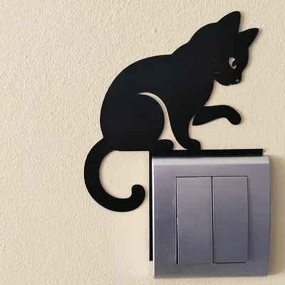 Mô hình trang trí công tắc/ổ cắm hình chú mèo - Mẫu 3D in 2