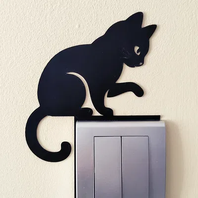 Mô hình trang trí công tắc/ổ cắm hình chú mèo - Mẫu 3D in 2