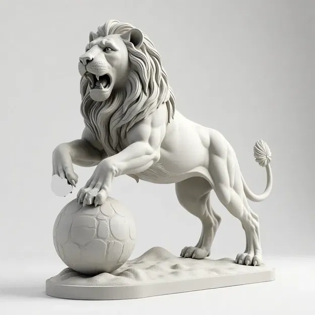 Mô hình tượng sư tử dũng mãnh trang trí in 3D ấn tượng - Image 1