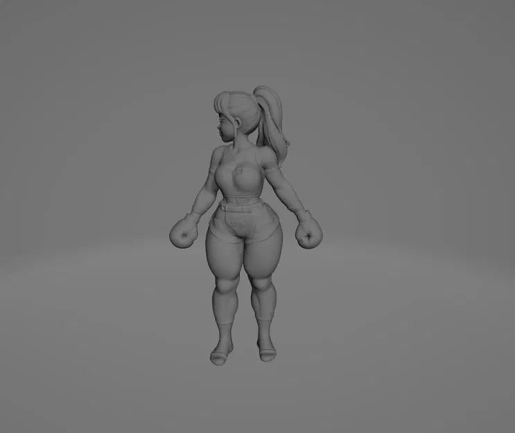 Mô hình 3D nhân vật nữ võ sĩ Boxer Girl cá tính - Image 3