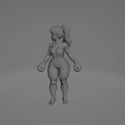 Mô hình 3D nhân vật nữ võ sĩ Boxer Girl cá tính