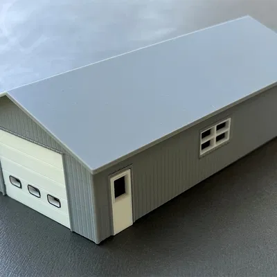 Mô hình nhà kho, xưởng hoặc garage RV tỉ lệ HO (phong cách gỗ)