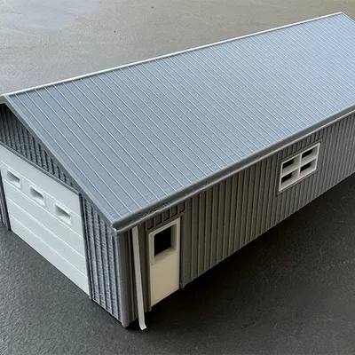 Mô hình nhà để xe RV/nhà xưởng/nhà kho tỉ lệ HO (kim loại)