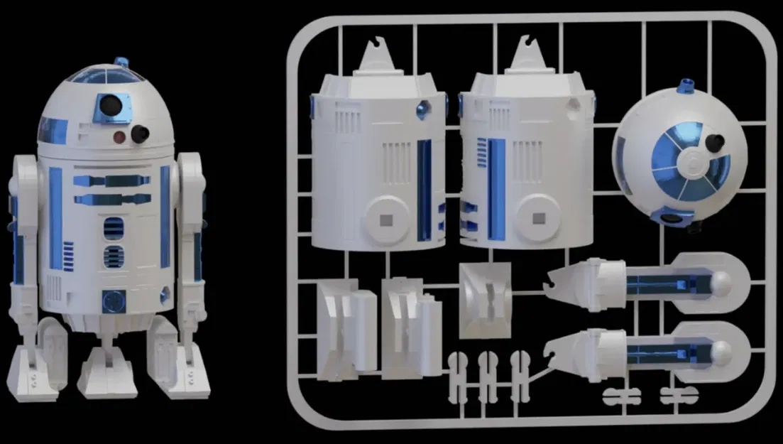 Mô hình lắp ráp Kit Card R2D2 và R2Q5 cho fan Star Wars - Image 1