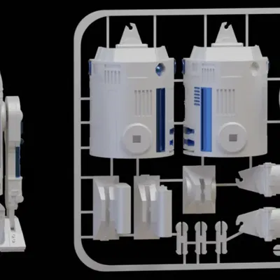 Mô hình lắp ráp Kit Card R2D2 và R2Q5 cho fan Star Wars