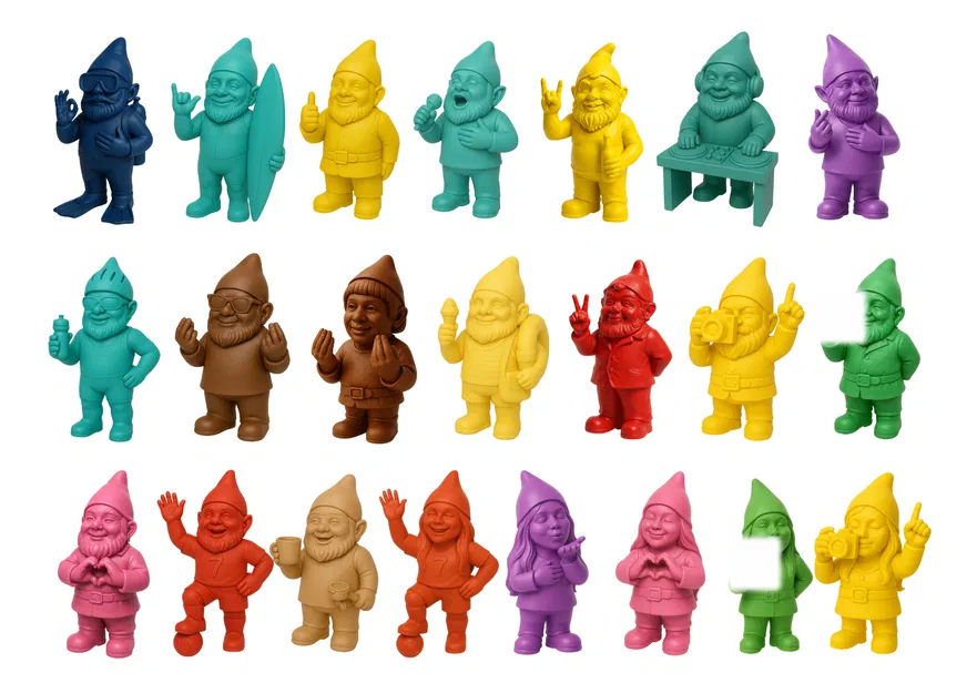 Garden Gnomes / Gartenzwerge - Bộ sưu tập chú lùn làm vườn cử chỉ tay tinh nghịch - Image 1