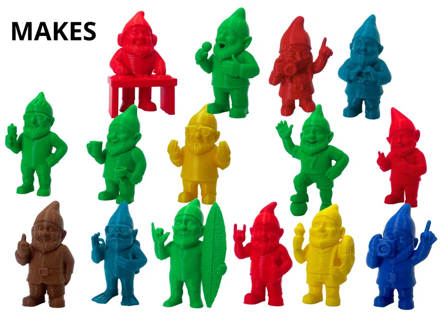 Garden Gnomes / Gartenzwerge - Bộ sưu tập chú lùn làm vườn cử chỉ tay tinh nghịch - Image 4