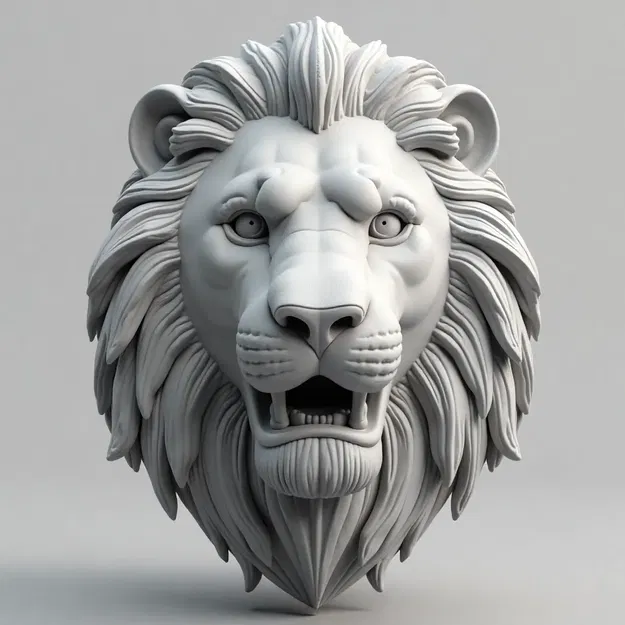 Mô hình đầu sư tử dũng mãnh treo tường trang trí ấn tượng - Image 1