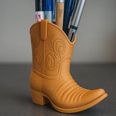 Ống cắm bút hình ủng cao bồi - Cowboyboot Desk Organizer 3D