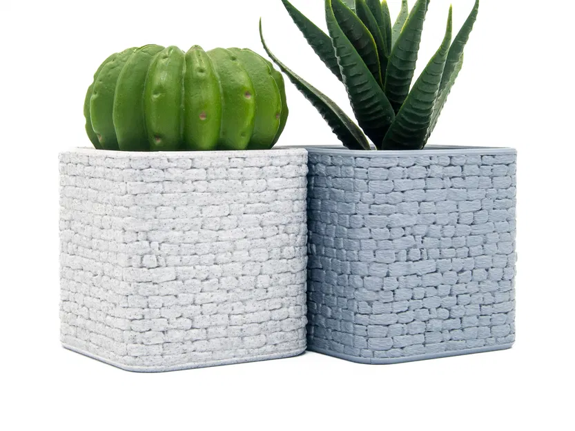 Chậu trồng cây vân đá (Stone Wall Planter) in 3D đẹp mắt - Image 1