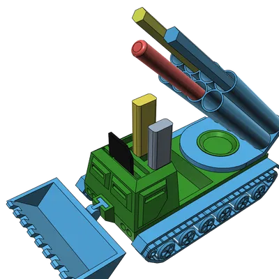 Ống cắm bút hình xe tăng bệ phóng tên lửa - Decor bàn làm việc siêu chất, in không cần support