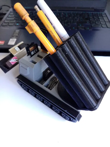 Ống cắm bút hình xe tăng bệ phóng tên lửa - Decor bàn làm việc siêu chất, in không cần support - Image 15