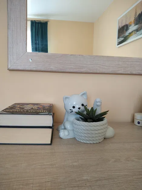 Chậu Cây Hình Mèo Dễ Thương – Mô hình in 3D không cần support - Image 2