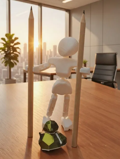 Body-Buddy: Robot Người Máy Cử Động Linh Hoạt | Mô Hình Trang Trí Bàn Làm Việc Đáng Yêu - Image 4