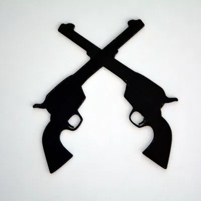 Mô hình trang trí treo tường hình hai khẩu súng bắt chéo