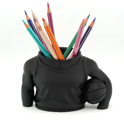 Ống Cắm Bút Cầu Thủ Bóng Rổ – Mô Hình 3D Đựng Bút Trang Trí Bàn Làm Việc