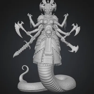 Mô hình 3D Serpent Empress of War - Nữ hoàng Rắn đầy quyền uy