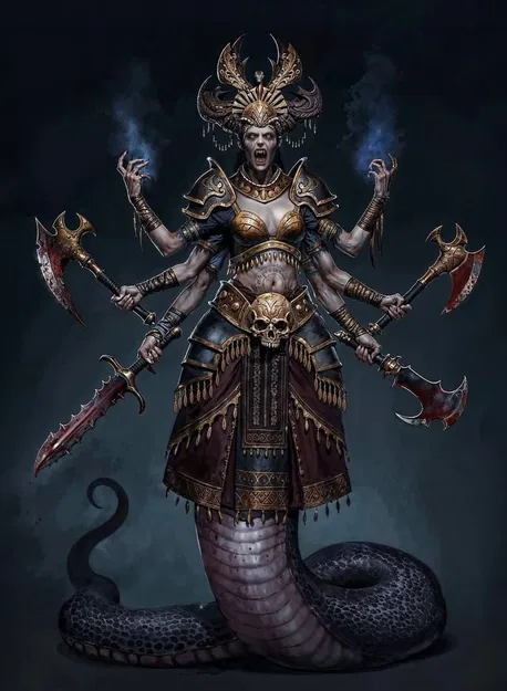 Mô hình 3D Serpent Empress of War - Nữ hoàng Rắn đầy quyền uy - Image 2