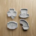 Bộ File STL Khuôn Cắt Bánh St. Patrick’s Day | Cỏ 4 Lá, Nón, Cầu Vồng | In 3D - Thumbnail 1