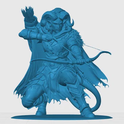 Mô hình 3D Tiefling Ranger cho Tabletop RPG và D&D