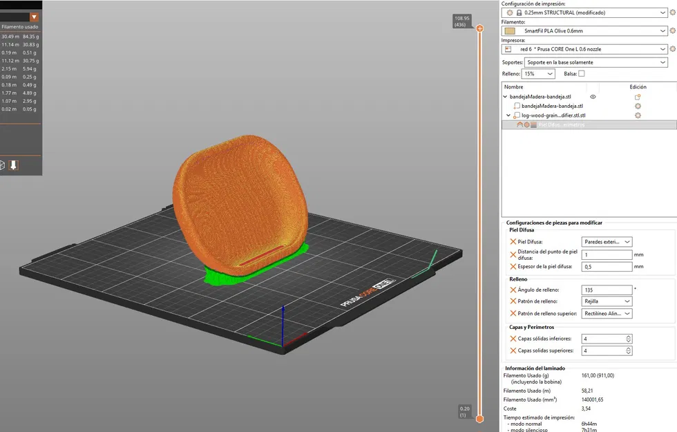 Khay gỗ mô phỏng với vân nút gỗ tự nhiên - Image 2