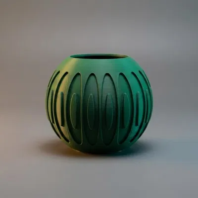 Bình Cầu Gợn Sóng (Ribbed Orb Vase)