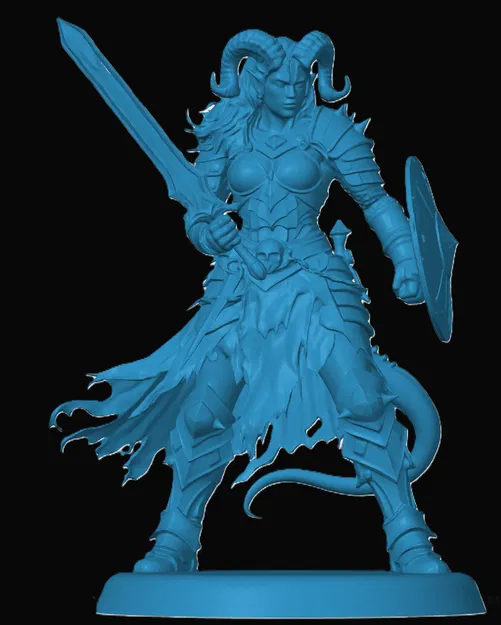 Mô hình 3D Tiefling Fighter - Chiến binh RPG cực chất cho D&D - Image 1