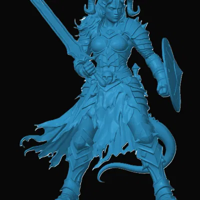 Mô hình 3D Tiefling Fighter - Chiến binh RPG cực chất cho D&D