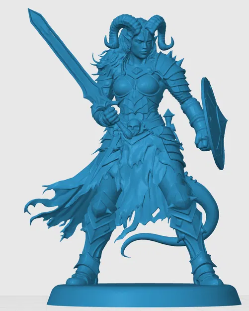 Mô hình 3D Tiefling Fighter - Chiến binh RPG cực chất cho D&D - Image 3