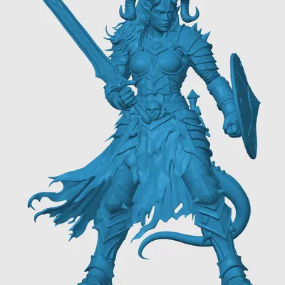 Mô hình 3D Tiefling Fighter - Chiến binh RPG cực chất cho D&D