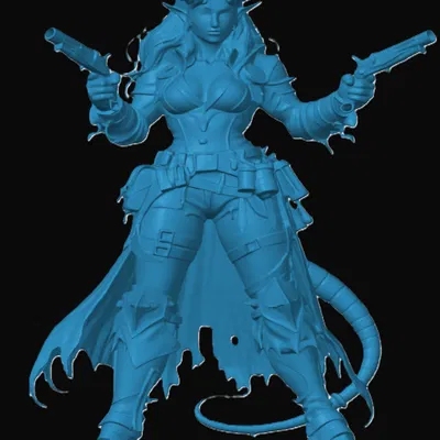 Mô hình Tiefling Gunslinger 3D cho D&D và Tabletop