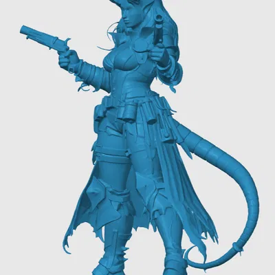 Mô hình Tiefling Gunslinger 3D cho D&D và Tabletop