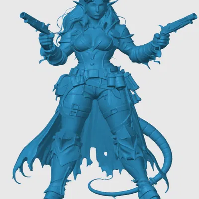 Mô hình Tiefling Gunslinger 3D cho D&D và Tabletop