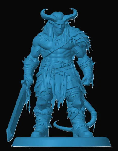 Mô hình 3D Tiefling Barbarian ấn tượng cho game RPG - Image 1