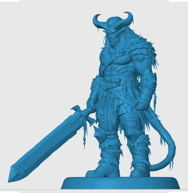Mô hình 3D Tiefling Barbarian ấn tượng cho game RPG - Image 2