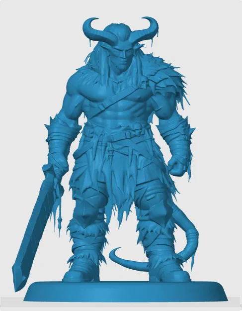 Mô hình 3D Tiefling Barbarian ấn tượng cho game RPG - Image 3